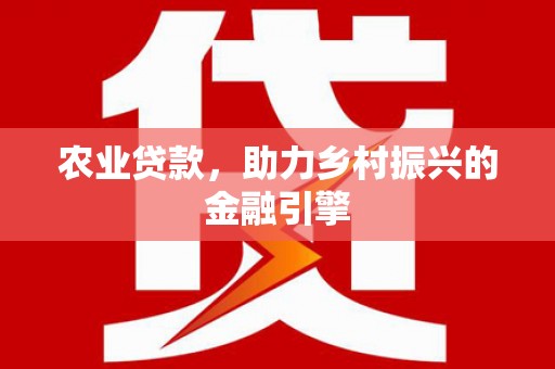 林甸农业贷款，助力乡村振兴的金融引擎