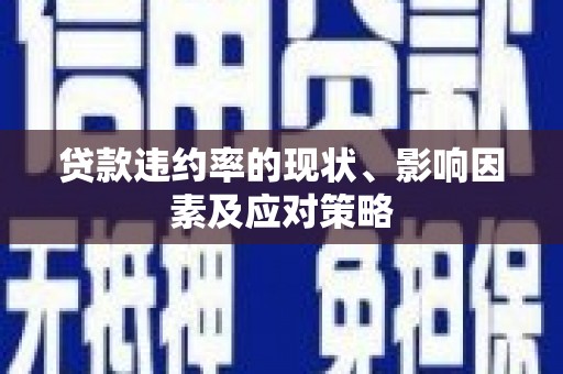 林甸贷款违约率的现状、影响因素及应对策略