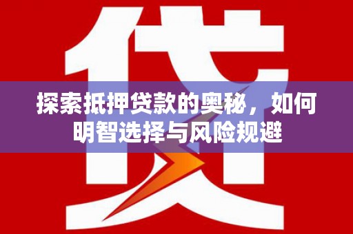林甸探索抵押贷款的奥秘，如何明智选择与风险规避