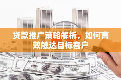 林甸贷款推广策略解析，如何高效触达目标客户