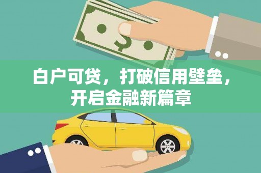 林甸白户可贷，打破信用壁垒，开启金融新篇章