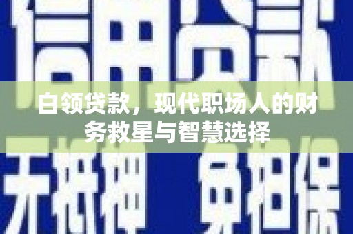 林甸白领贷款，现代职场人的财务救星与智慧选择