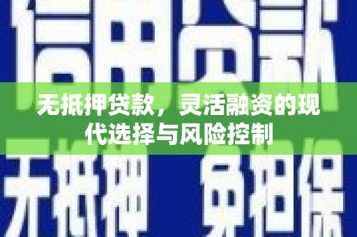 林甸无抵押贷款，灵活融资的现代选择与风险控制