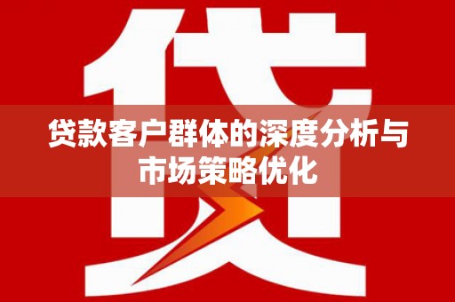 林甸贷款客户群体的深度分析与市场策略优化