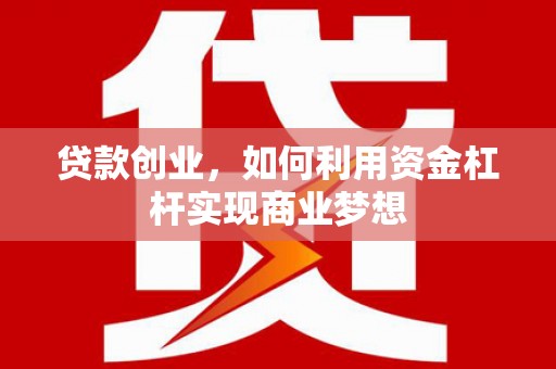 林甸贷款创业，如何利用资金杠杆实现商业梦想