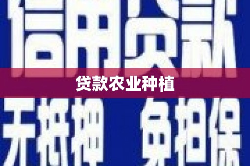 林甸贷款农业种植