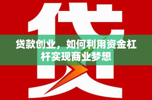 林甸贷款创业，如何利用资金杠杆实现商业梦想