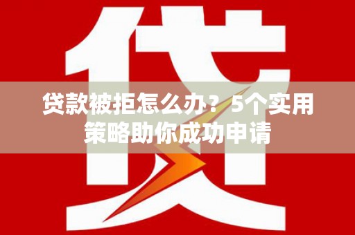 林甸贷款被拒怎么办？5个实用策略助你成功申请