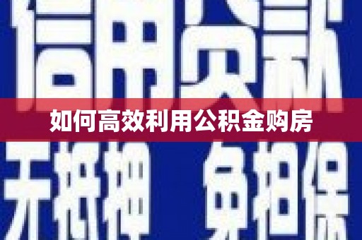 林甸如何高效利用公积金购房