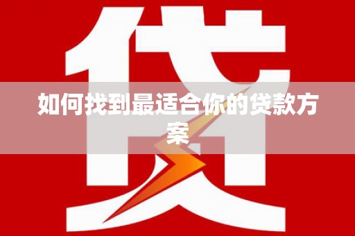 林甸如何找到最适合你的贷款方案