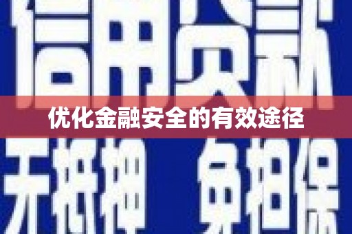 林甸优化金融安全的有效途径